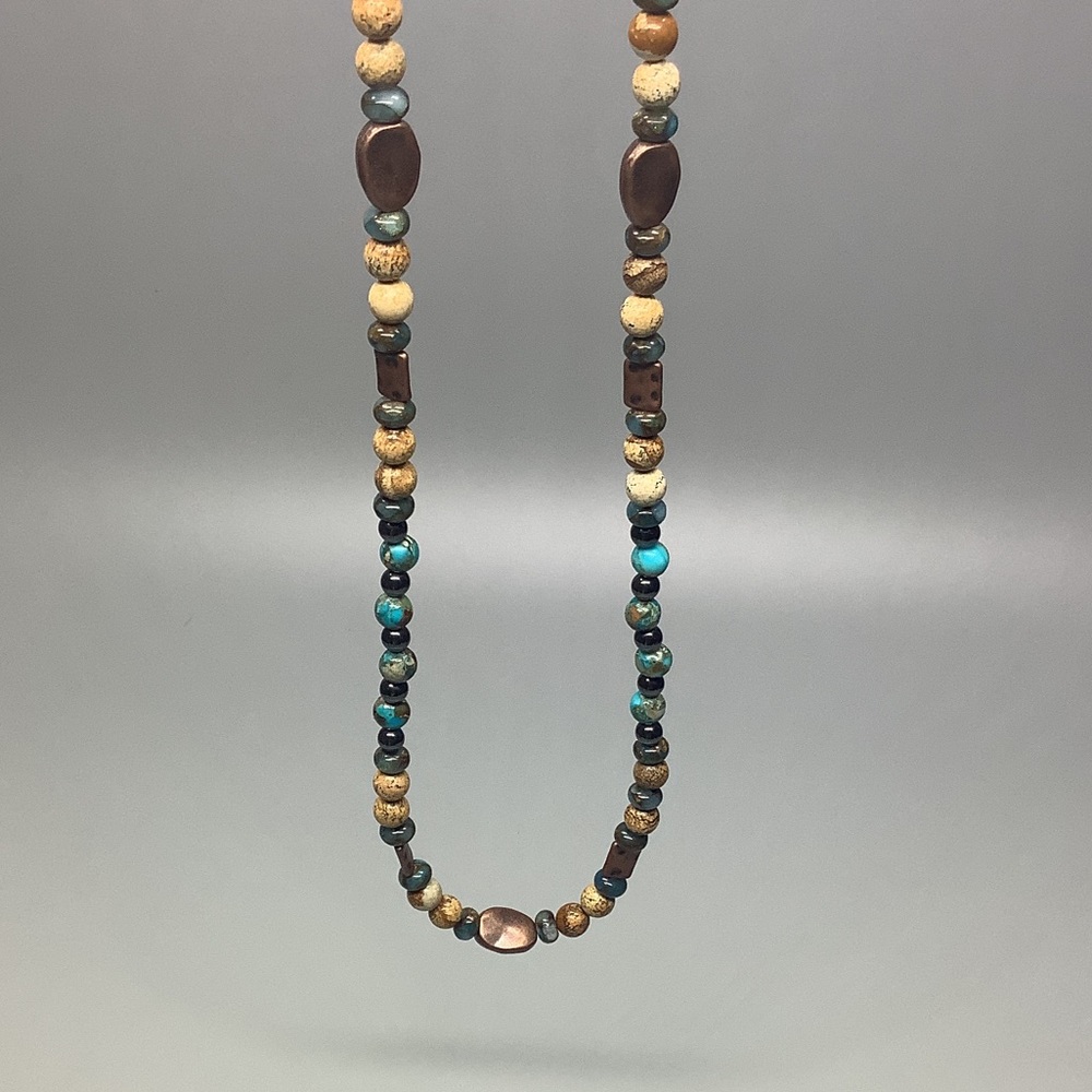 Boho 💥 Agates, Blue Jasper, Hematite Necklace - Picture 9 of 10